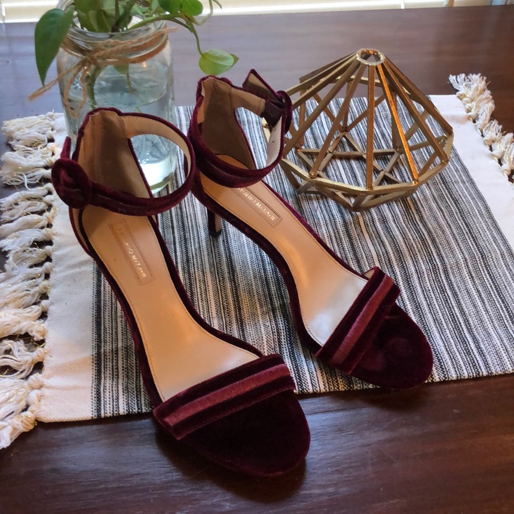 Maroon Crushed Velvet Anotonio Melani Heel